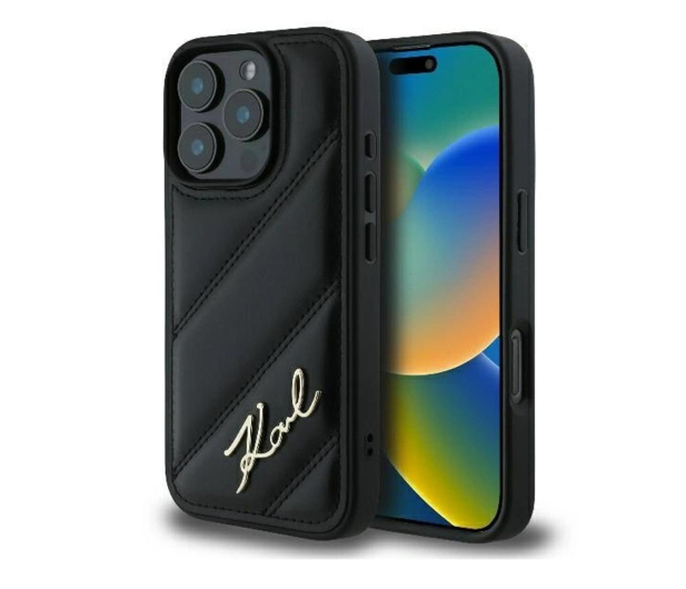 Karl Lagerfeld Quilted Signature do iPhone 16 Pro czarny - 1278281 - zdjęcie